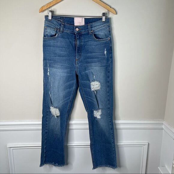 Revice super high rise‎ distressed fray hem jeans - Picture 2 of 7